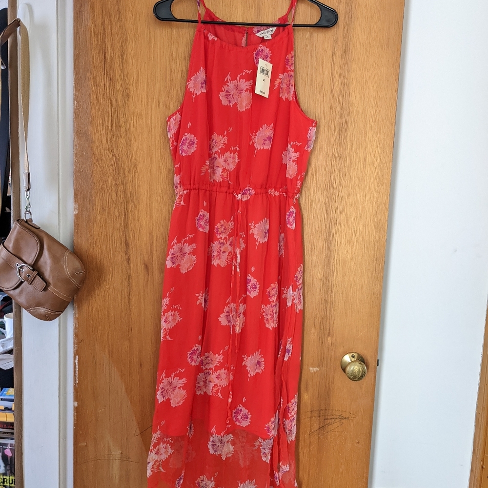 Lucky Brand Pop Floral Dress Red Multi retro Sz. Medium